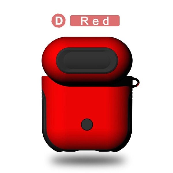 2 in1 TPU + PC Della Cassa Auricolare Capa Borsette Per Apple AirPods 1 2 di Protezione Della Copertura Della Pelle di Accessori per AirPods polvere Della Protezione Sticker: Red