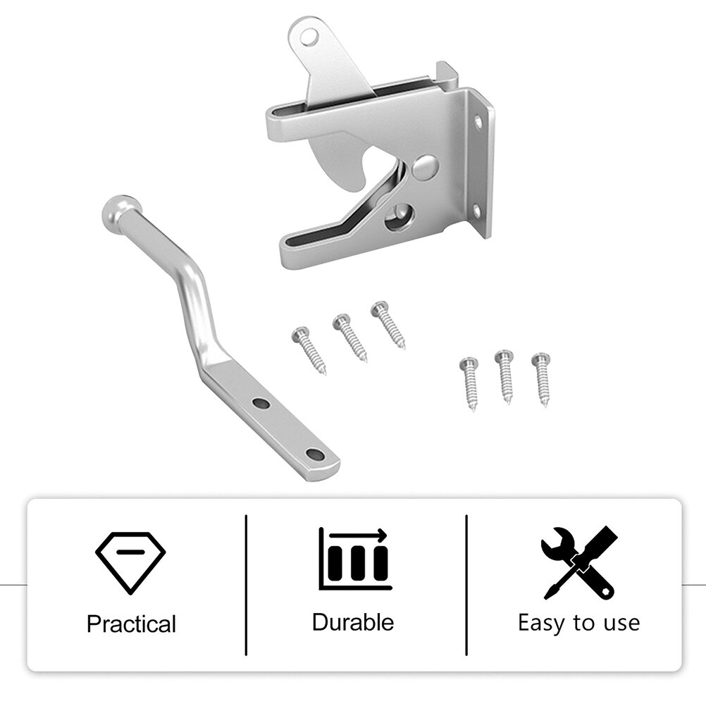 1 Set Heavy Duty Gate Gravity Locking Automatic Wood Fence Gate Lock