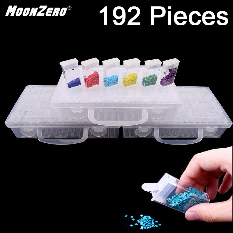Diamant borduurwerk diamant schilderen tool! Daimond doorzichtige plastic opbergdoos, sieraden Boor Opbergdoos: 192 pieces