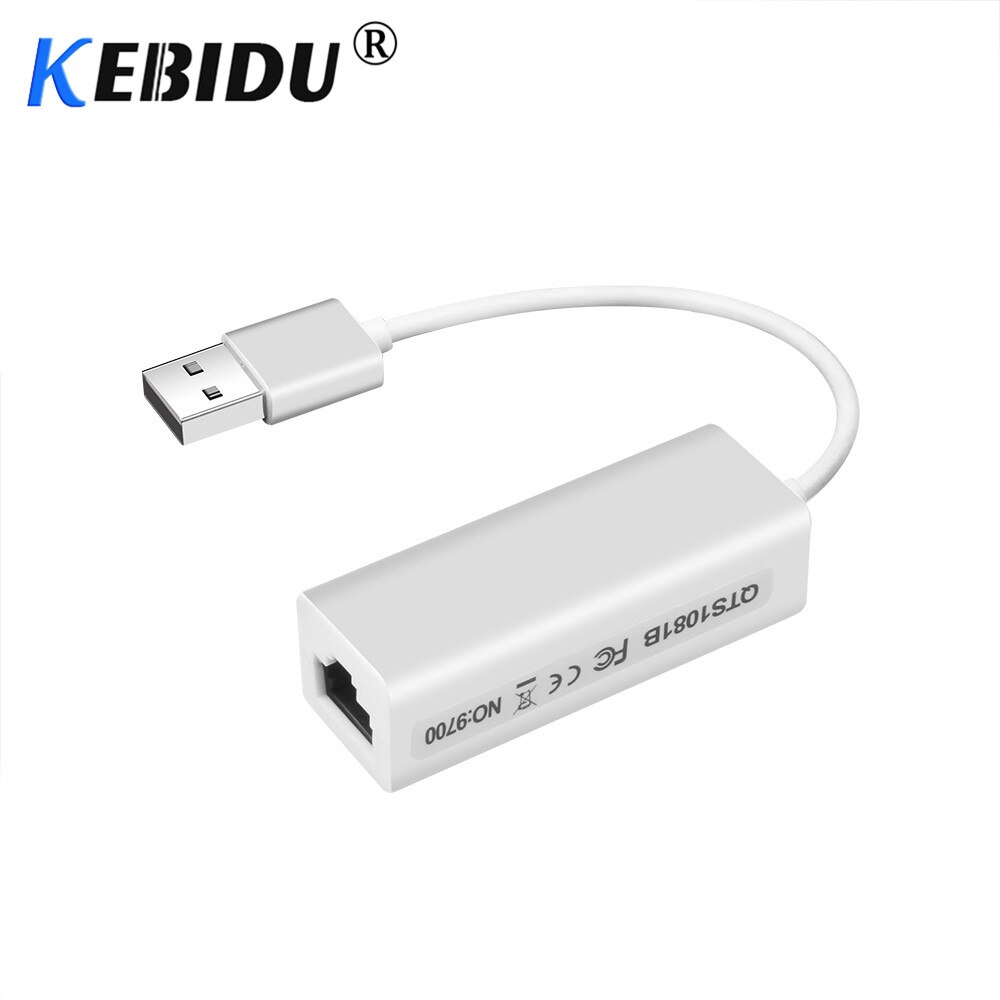 Kebidu USB 2.0 Ethernet Network LAN Adapter Card USB to RJ45 10/100 Adapter For PC windows7 8 10 Laptop High Performance