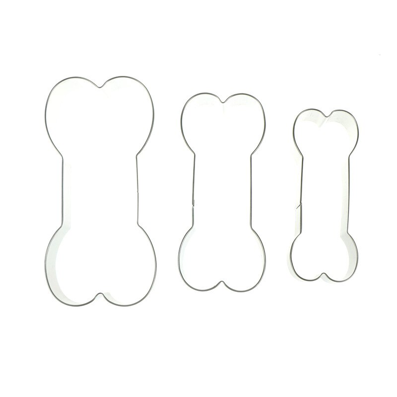 3 Stks/set Cookie Cutter Bakvormen Hond Bot Vorm Cookie Biscuit Mold Rvs Diy Keuken Koken Cookie Gereedschap