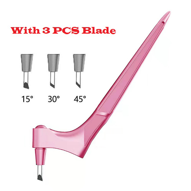 DIY Art Cutting Tool Craft Cutting Kinfe with 360 Rotating Blade Safety Cutter Paper Knife with Engraving Board for Cutting Pen: pink set