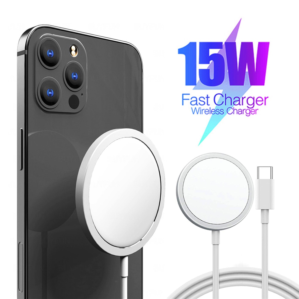 Original Charger For iPhone 12 Pro Max 12 Mini 15W Wireless Charger Magnetic Back Adsorption Magsafing Phone Quick Charger