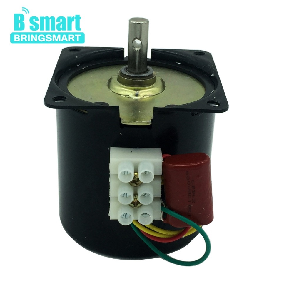 Bringsmart 110v 220v synkron växelströmsmotor mini elmotor reducerare låghastighets metallväxelmotor för grill
