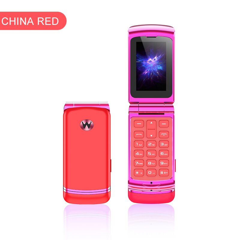 Smallst Flip Cellphone Ulcool F1 32MB+32MB MTK6261 GSM 300mAh Bluetooth Mini Backup Pocket Portable Mobile Phone for Kid: English Keyboard / Red