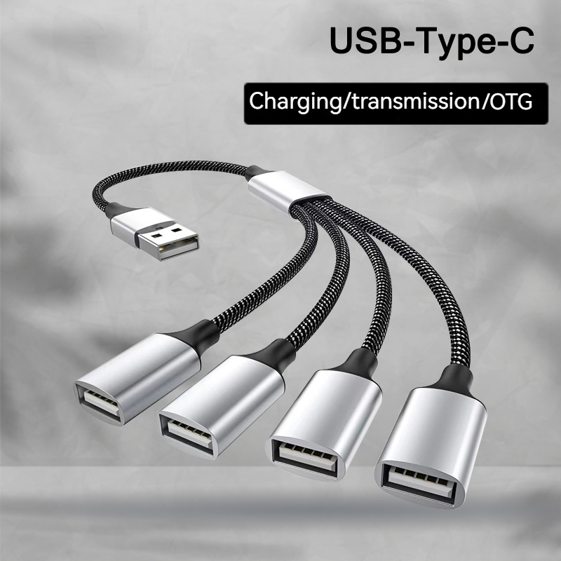 USB Type C HUB Extensions 4 Port USB Cable Splitter OTG High Speed Transfer Adapter Portable Converter For PC Laptop Macbook Pro
