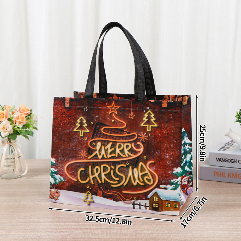 Sacs joyeux noël pour emballage , sacs pliables de noël, fourre-tout de noël, flocon de neige, rangement de du père noël: plum