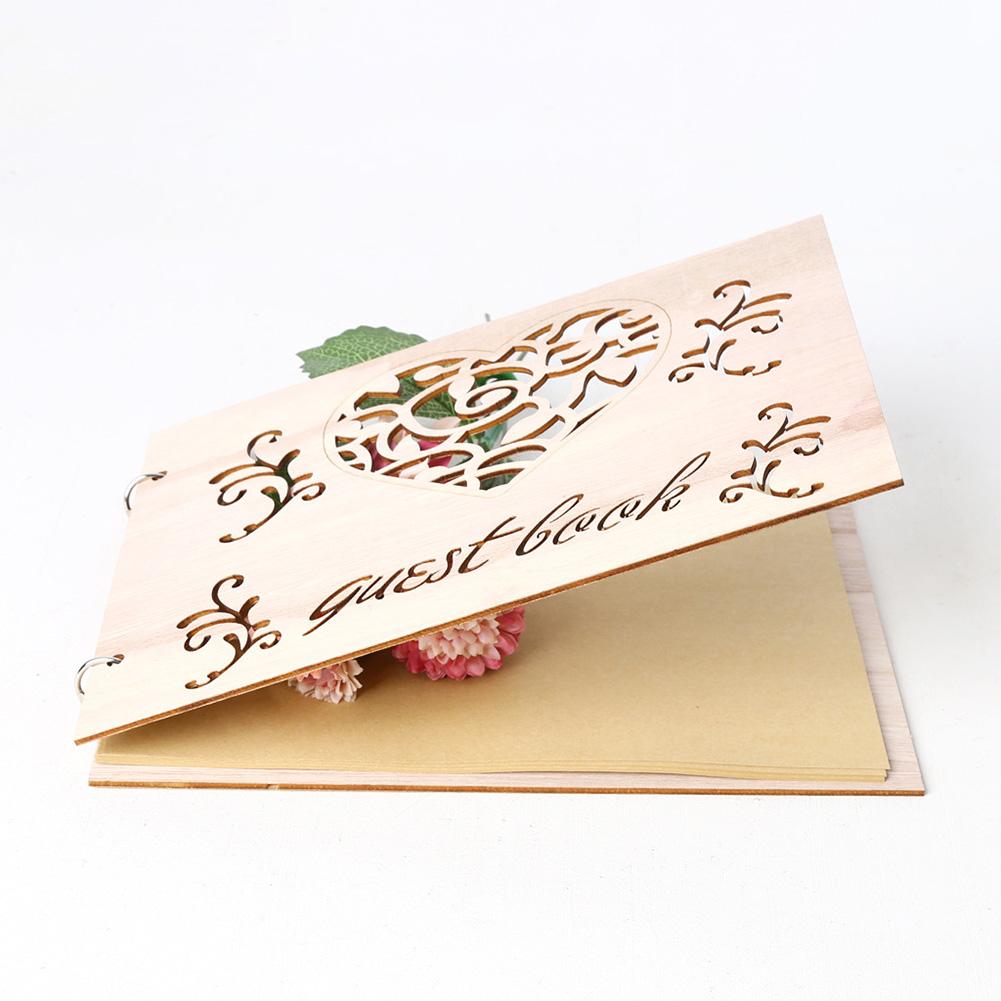 Diy Bruiloft Gast Boek Planner Bruiloft Houten Organizer Perfect Ambachten Voor Wedding Party Benodigdheden Handtekening Boek Teken