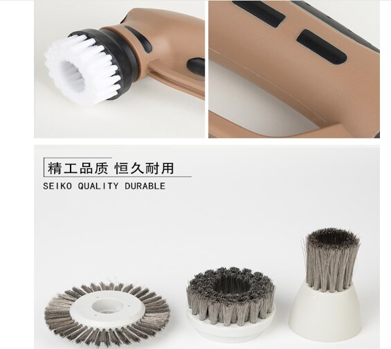 Electric shoe Cleaning Machine Portable rechargeable/battery Dedusting oiling waxing polishing 5 Brush Heads One-touch switch