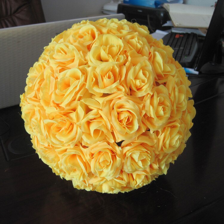 Boule de roses artificielles en soie, 30cm, fausses fleurs, pour un Bouquet de la mariée, pour une décoration de mariage, pour une voiture, pour la maison: as photo 3