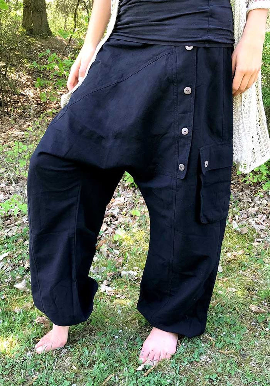 Novedad del ! Pantalones Harem de de cintura elás – Grandado