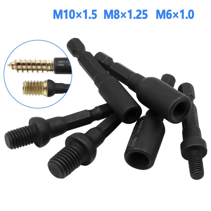 URANN 1pcs M6 M8 M10 6.35mm Hexagon Nut Driver Socket Bits Wrench Screwdriver Hex Socket Bit for Screw Driver Handle Tools