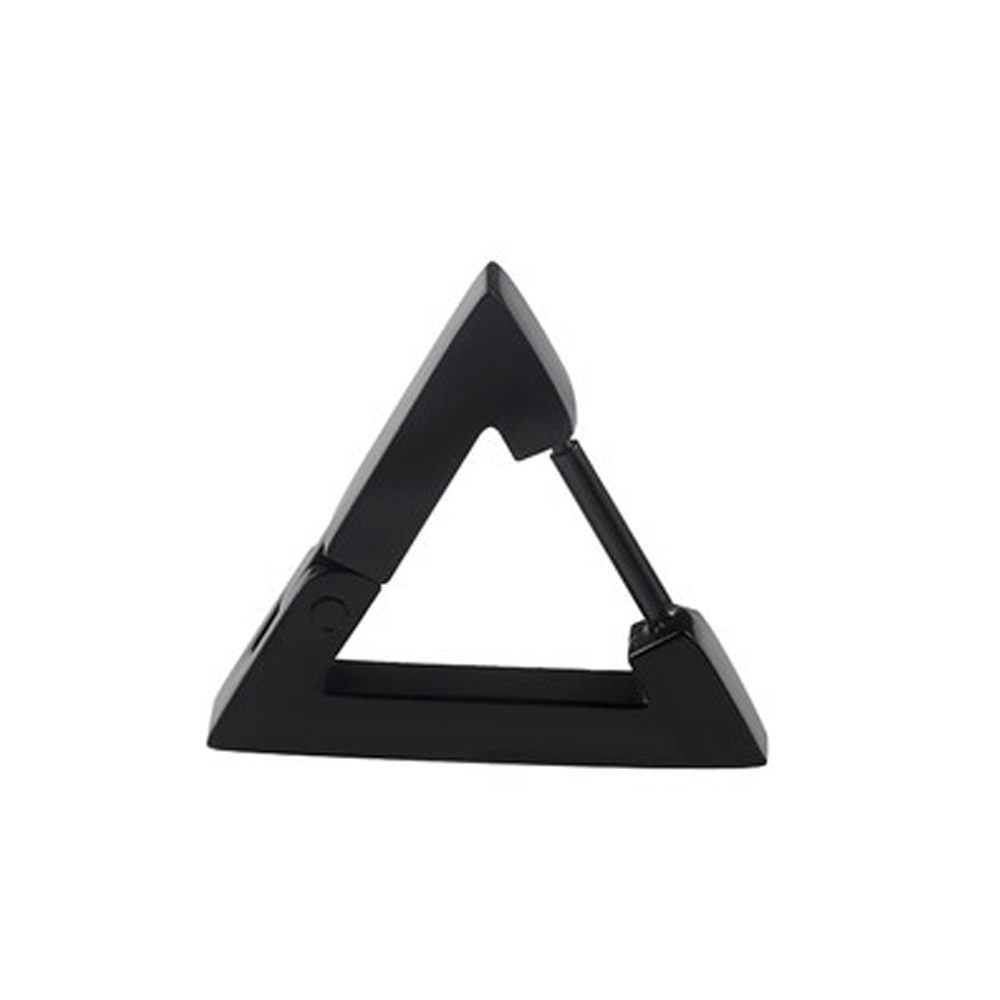 Mode Gothic Driehoek Vierkante Unisex Punk Rock Rvs Mannen Vrouwen Oor Stud Oorbellen Doorboord Push-Back Ear Plug gesp: Single / Triangle Black