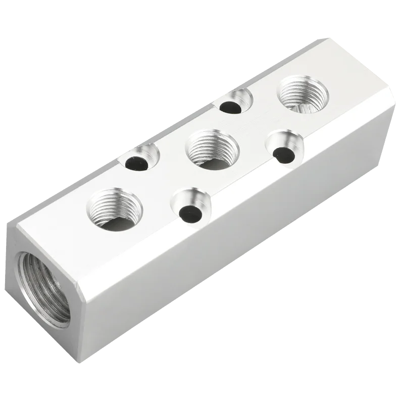 PT Thread Port 2 3 4 5 6 Way Pneumatic Quick Connector Air Hose Aluminum Manifold Block Splitter Connector Fittings