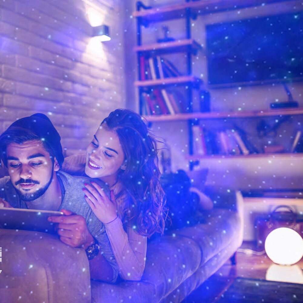 Remote Control Ocean-Wave Projector Light Night Lamp with 9 Modes Supported Card Reader/ USB/ BT Connected Music Speaker Player