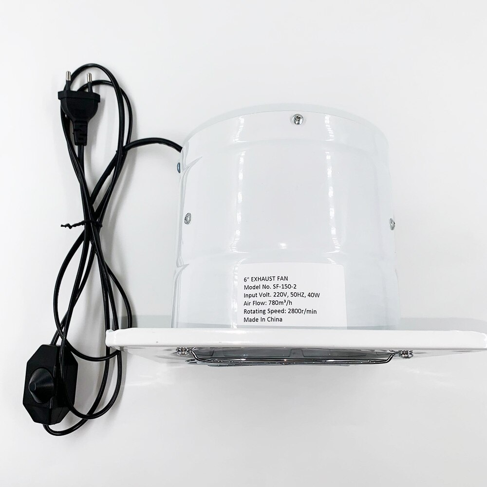 220V 6 Inch Duct Exhaust Pipe Fan for Bathroom Toilet Air Ventilation Speed Adjustable