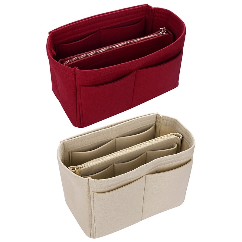 Sac de maquillage étuis à cosmétiques feutre sac organisateur insérer sacs à cosmétiques étui de maquillage voyage trousse de toilette sacs à main organisateur