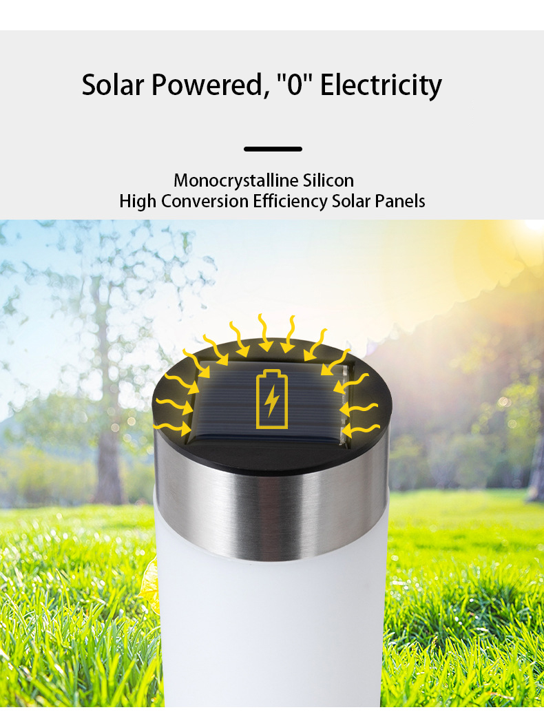Luces solares para jardín al aire libre, luces LED cilíndricas, luces de tubo largo, luces de jardín, luces enchufables impermeables