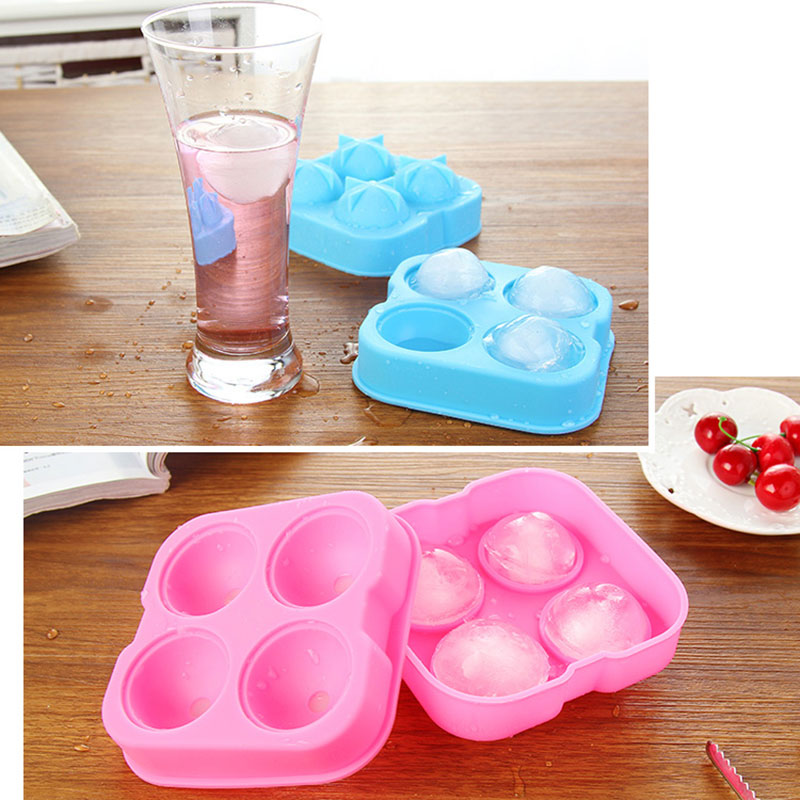 Whisky silicona hielo pelota para cubos fabricante molde traje para Chocolate en verano molde Color aleatorio accesorios bandeja de ladrillo redondo