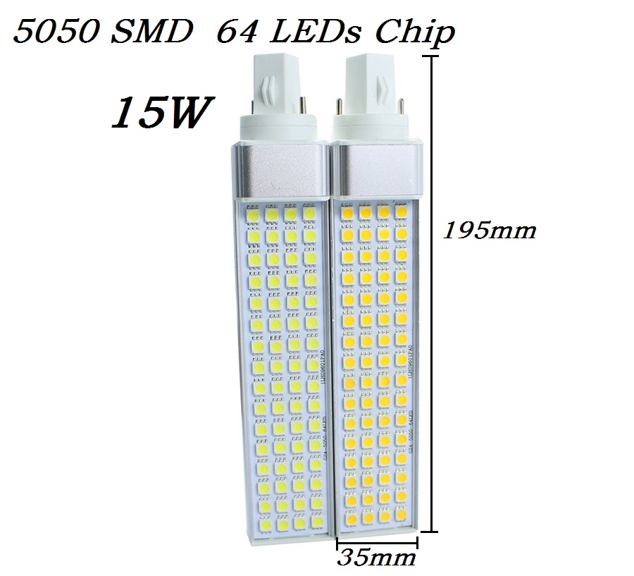 Lámpara G23 G24 E27, 5W, 7W, 9W, 11W, 13W, 15W, 85V-265V/CA, enchufe Horizontal, Bombillas LED SMD5050, PL, Bombilla de maíz, foco CE RoHS