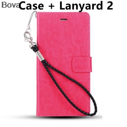 Honor 4C card holder cover case for Huawei Honor 4C leather phone case ultra thin wallet flip cover: Rose Lanyard 2