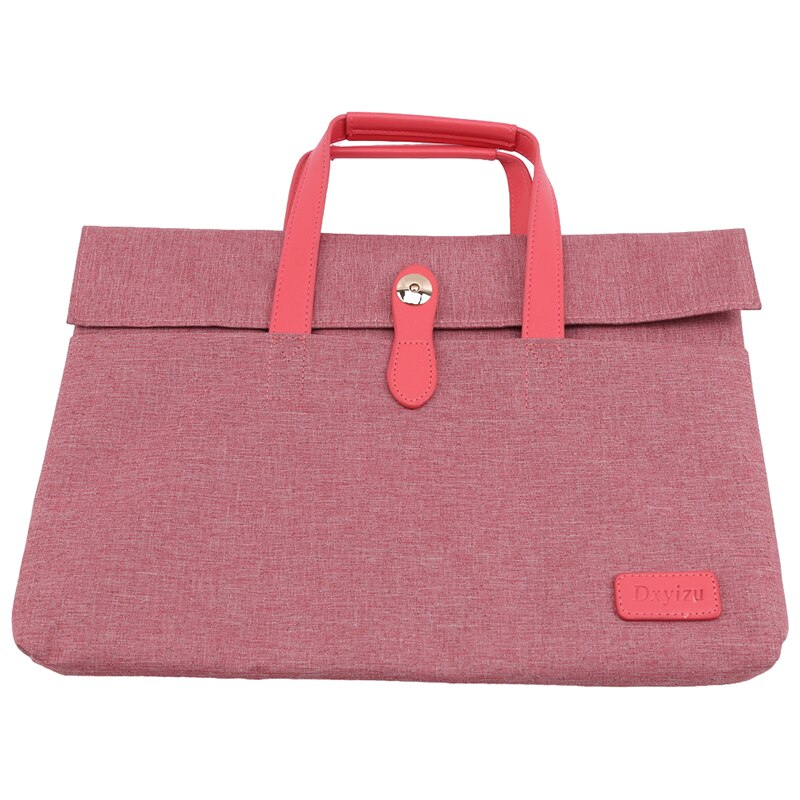 Mulheres homens maleta unisex zíper bolsa para computador portátil alça retrátil computador caso bolsa multifuncional forro sacos: Pink