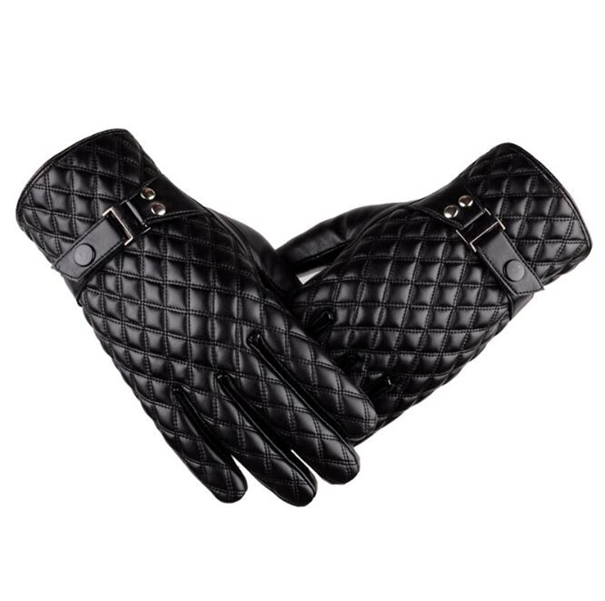 Black Touch Screen Handschoenen Klassieke Mode Outdoor Mannen Winter Warme Motorfiets Handschoen Zwart Bruin Rowan Lederen Handschoenen