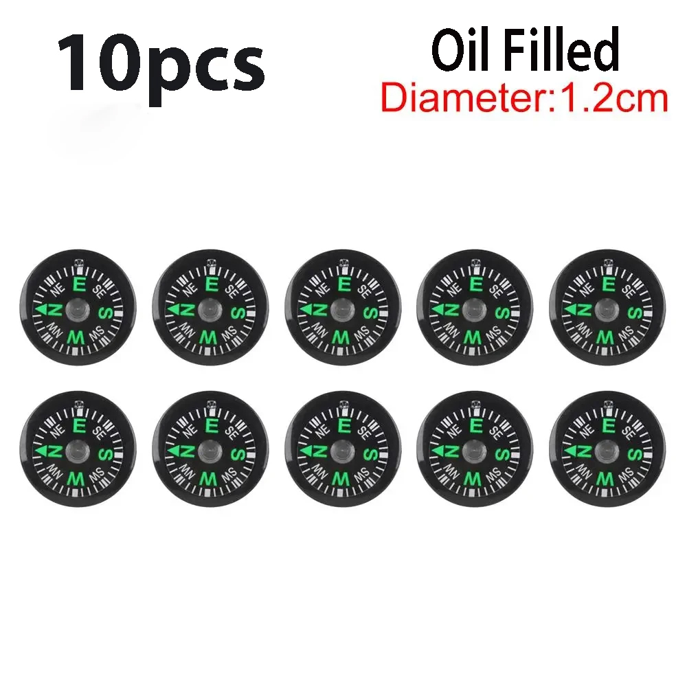 Oil Filled Mini Compass For Outdoor Handheld Accurate Compass Survival Compasses Button Practical Guider Adventure Tools: army green