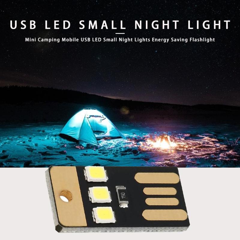 Outdoor Mini Slim For Camping Night Hiking Tent Lamp Light Portable Energy Saving Flashlight Mobile USB LED Small Lighting Tool