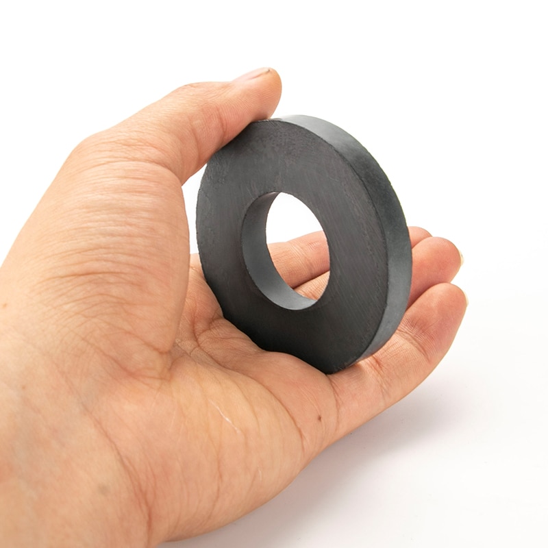 Rkzct 1 st rund ring svart ferritmagnet 7 storlek permanenta keramiska magneter 60 x 10 70 x 10 80 x 10 hål 32 50 x 10 80 x 15 100 x 15mm