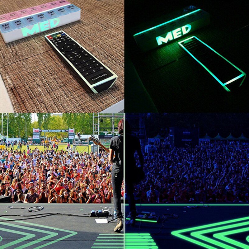 2 M Luminoso se stesso-Nastro Adesivo Adesivo Fotoluminescente incandescenza in il buio da Parete Fai da Te Fluorescente di Sicurezza di Emergenza scala Linea