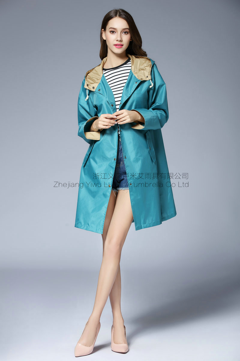 Waterproof Female Jacket Raincoat Women Nylon Bike Raincoat Long Pvc Hiking Impermeabile Jas Hujan Raincoat Bike BA60YY: sky blue