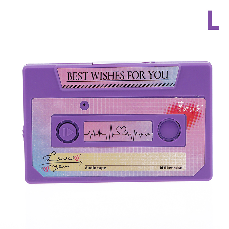 Tarjeta de grabación de voz, cinta, tarjeta de felicitación grabable en 60 segundos, tarjeta musical de grabación DIY, de cumpleaños de aniversario del Día de San Valentín: violet