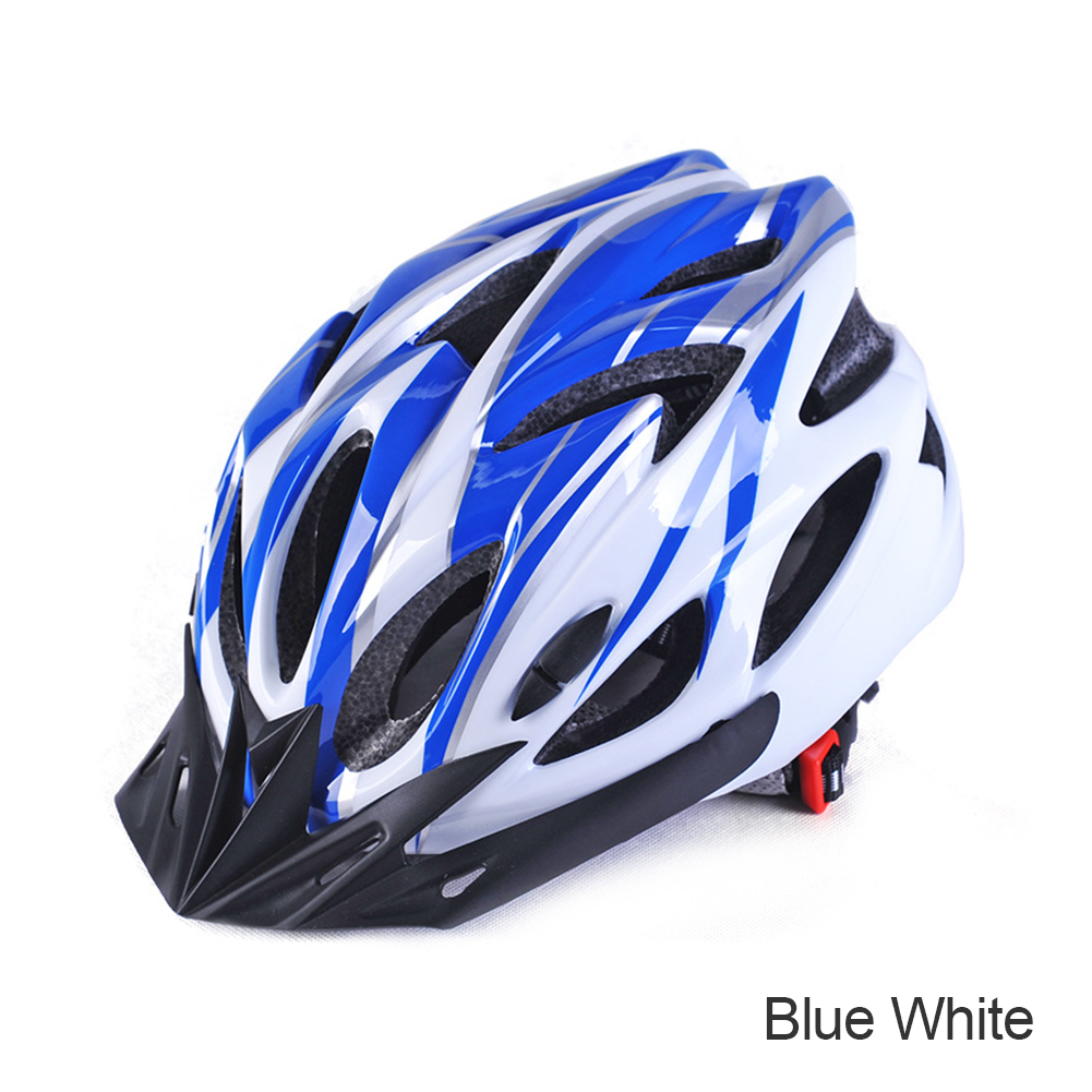 Casco ligero de motocicleta para hombre y mujer, protector de seguridad para bicicleta de carretera, MTB,: Blue White
