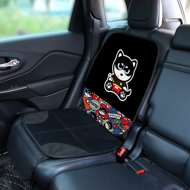 Cojín de asiento de coche antideslizante para niños y bebés, almohadilla protectora de asiento transpirable con dibujos animados, mejorado: Plateado y gris