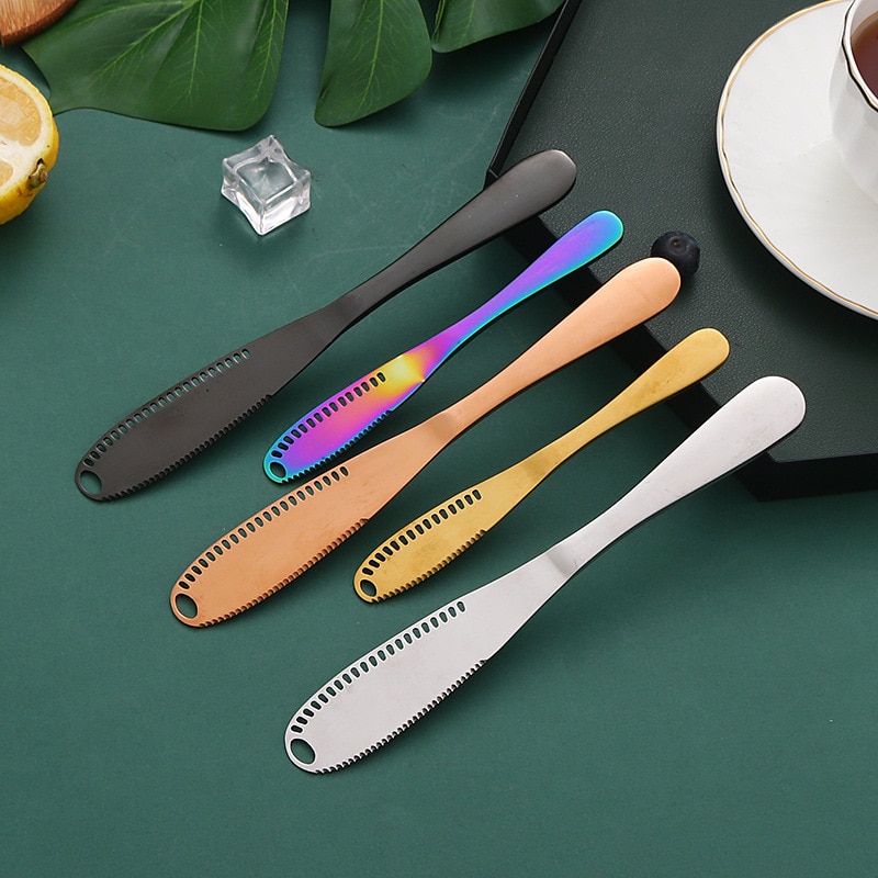 430 stainless steel butter knife cheese butter perforated tool bread jam baking butter tool