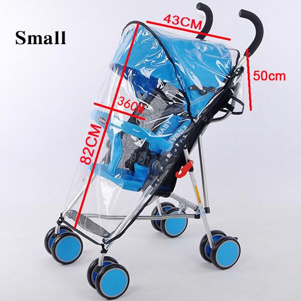 Waterproof rain cover for baby stroller accessories Transparent Windproof raincoat for baby cart Zipper opens Baby Carriages: small