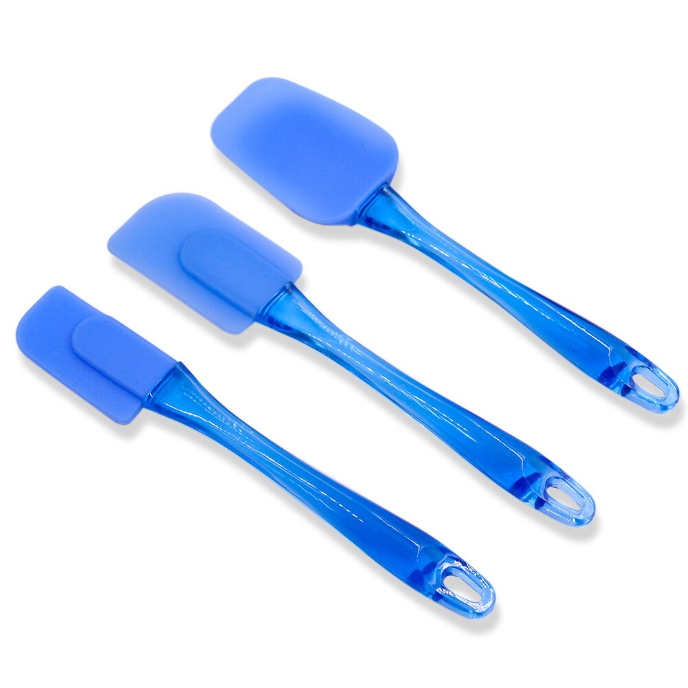 Long Handle Cake Cream Butter Silicone Spatula Mixing Batter Scraper Baking Pastry Tools Set Bakeware Kitchen Accessories: 3pcs-lot
