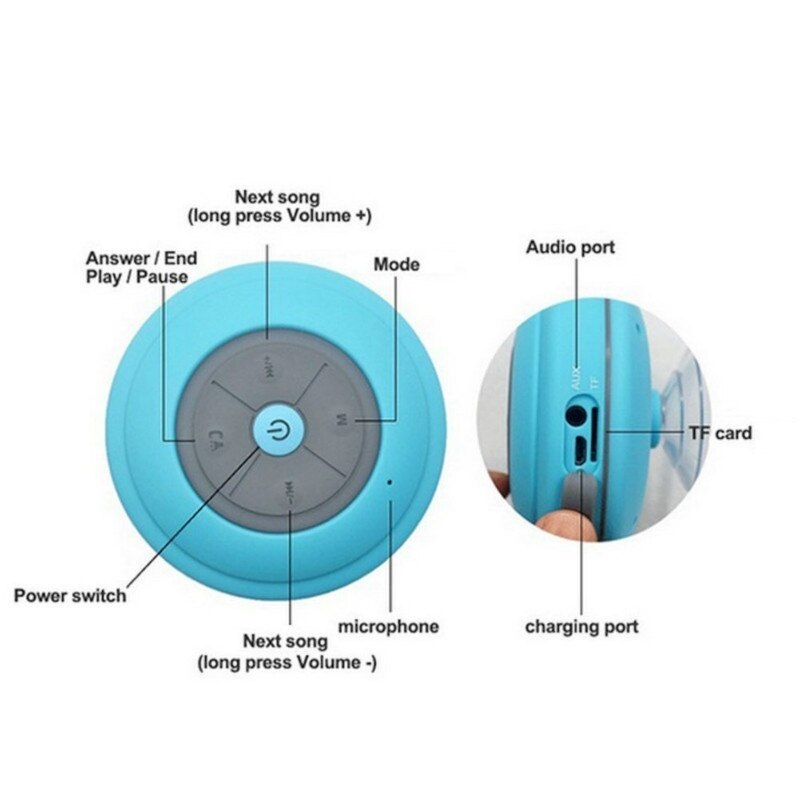 Dusche Bluetooth Lautsprecher Wasserdicht mit Saugnapf LED Licht FM Radio für samsung iphone xiaomi Auto Drahtlose Lautsprecher