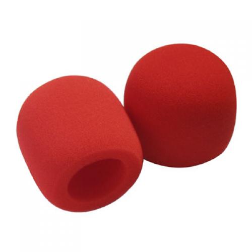 2pcs Red Microphone Grill Foam Cover Mic WindShield Protector