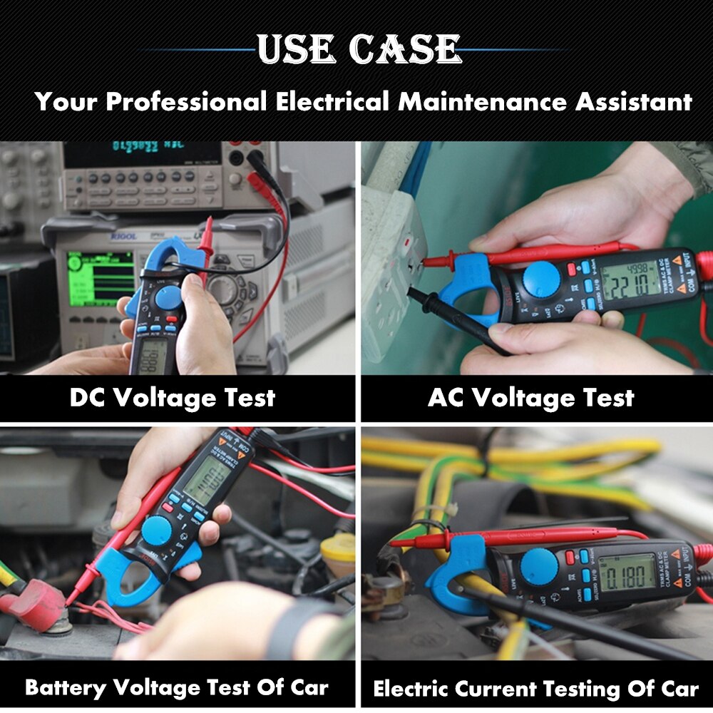 Mini Digital Clamp Meters Pocket Digital Clamp Meter Multimeter BSIDE DC/AC Current 100A 1mA Tester