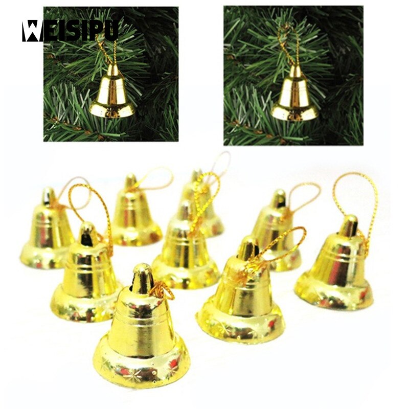 Weisipu Navidad 6 Stks/partij Jingle Bells Xmas Tree Wedding Kerst Klokken Hanger Party Ornament Kerstboom Decor