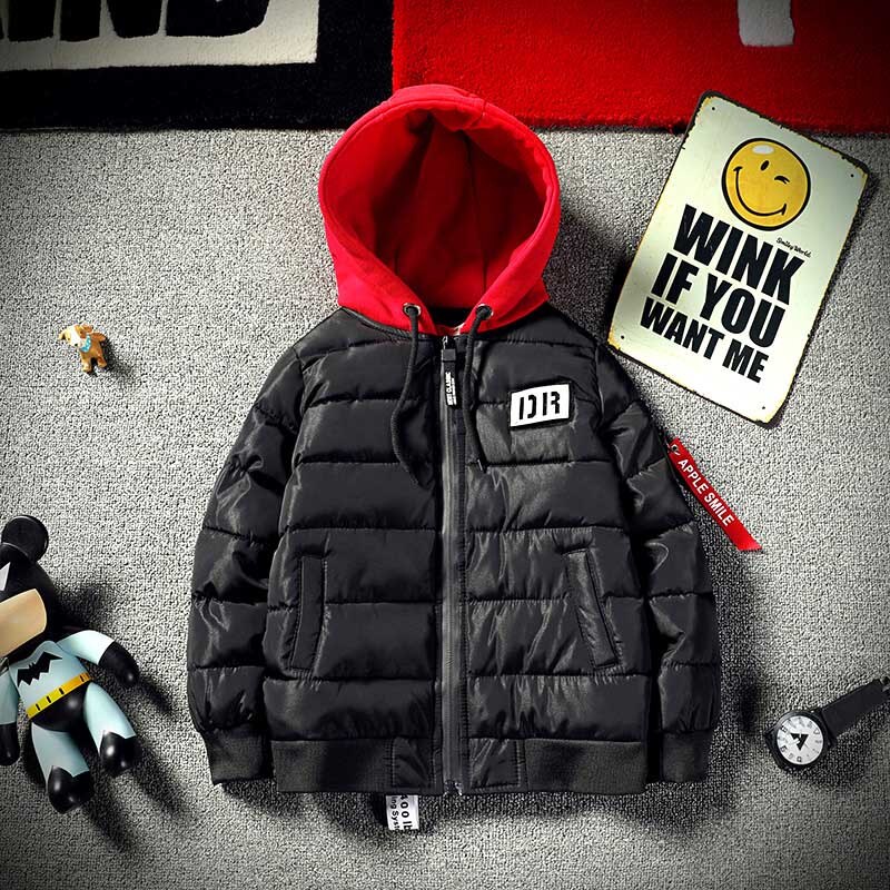 Jongens Winter Jassen Warme Jas Kinderkleding Snowsuit Bovenkleding & Jassen Kinderkleding Baby Capuchon Baby Parka: black / 14T