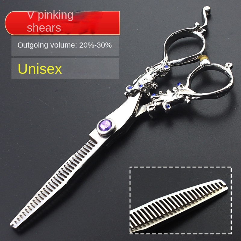 Vintage Hairdressing Scissors 6 Inch 7 Inch Hairstylist Special Flat Scissors Dental Scissors Combination Haircutting Sets: Brown