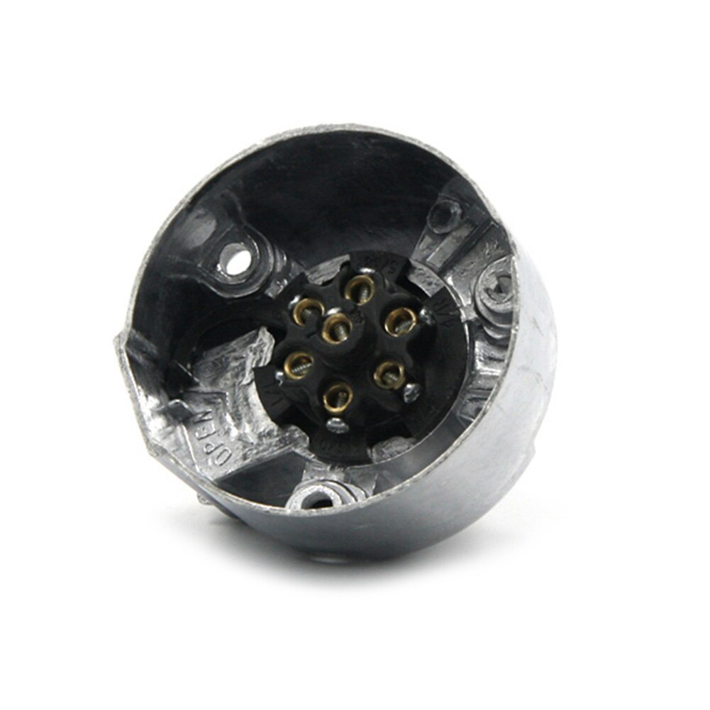 7-Pin Socket Aluminum Round Trailer Connector Truck Cable Connector Truck Accessories for Commercial Vehicle Trailer RV Car Ship