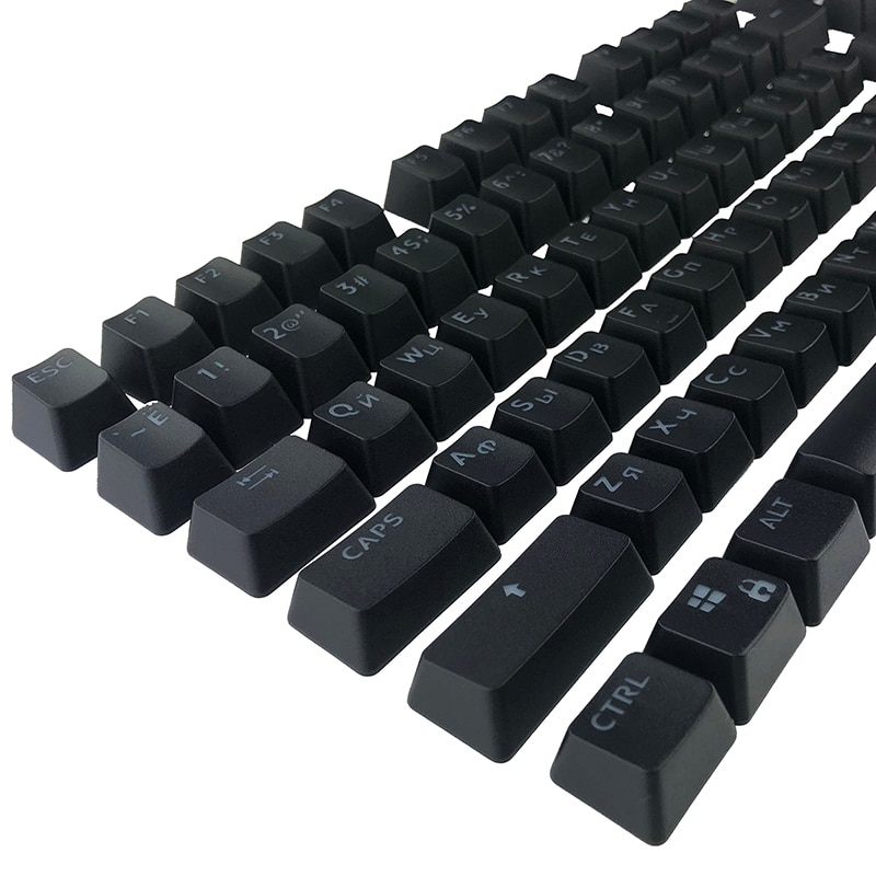 Russian Keycaps for Mechanical Keyboard Compatible with MX Switches DIY Replacement Transparent Support Led Lighting Keycaps