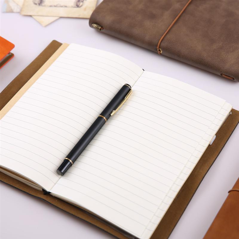Leather Journal Writing Notebook A6 PU Leather Bound Daily Notepad for Men 76 Pages (Brown)