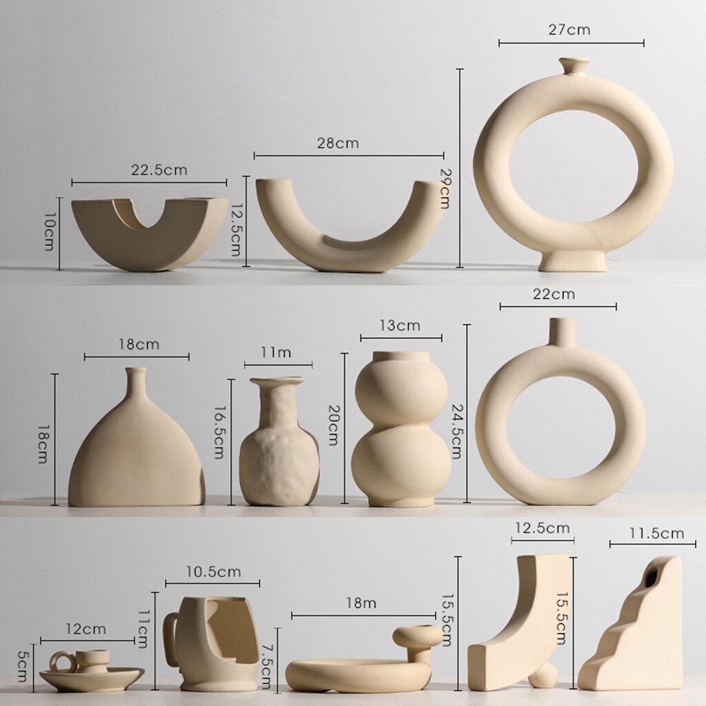 Nordic Style Ceramic Vase Decorative Flower Vase Art for Home Decorations Crafts Housewarming