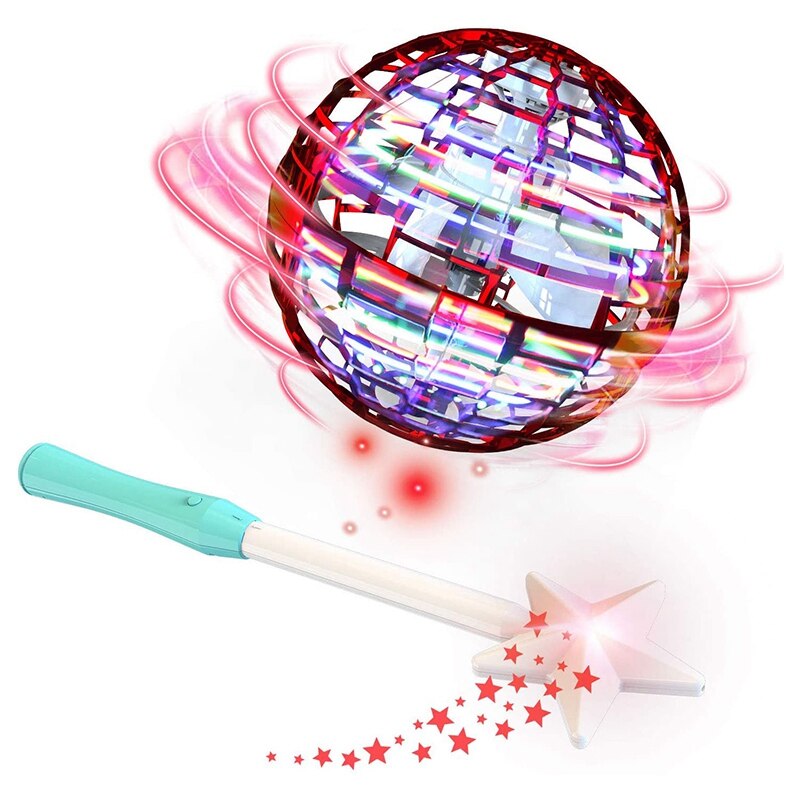 Induction Flying Vehicle-360° Hand Boomerang Spinner Flying Toys Spinner with Endless Tricks Hand Operated Drones red