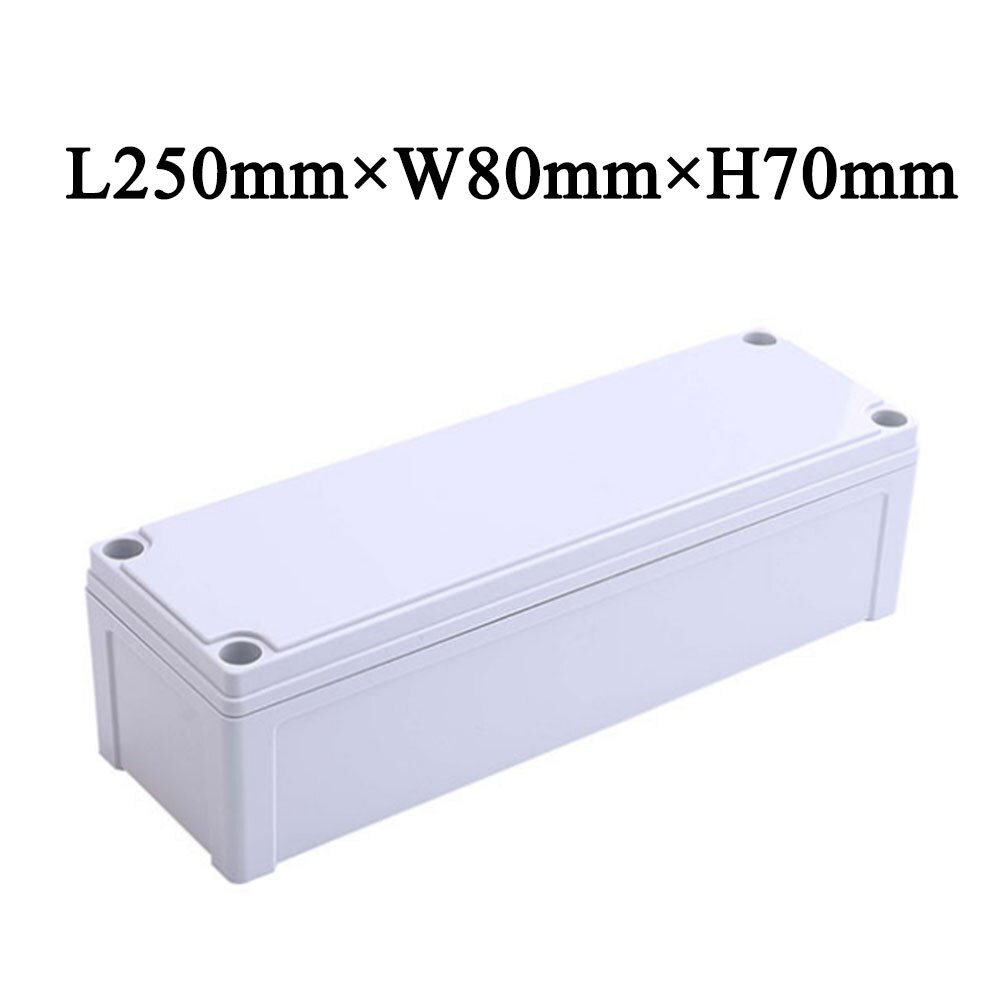 Plastic Dustproof Waterproof IP67 Junction Box Universal Electrical Project Enclosure Grey ABS Housing Box: with mounting board / 250X80X70